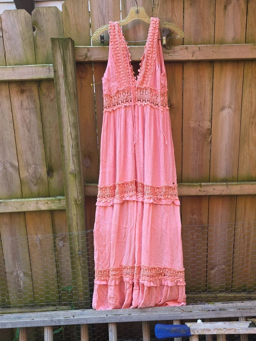 Rue21 Coral Lace-Trim Tank Dress